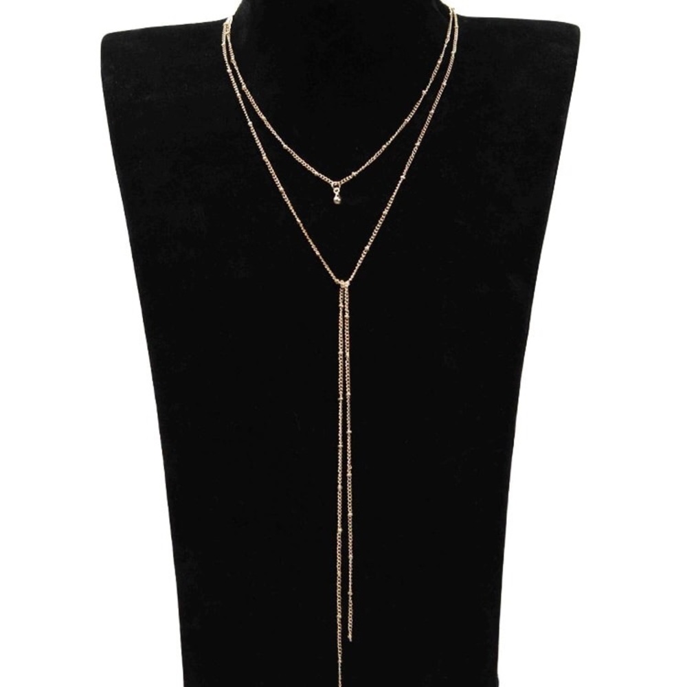 ‼️3/$30 Sexy Boho Multilayer Tassel Gold Necklace - Picture 2 of 3